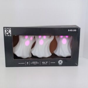 Halloween Musical‎ Ghosts Light String 3 CT Singing Pathway Lights Purple NEW